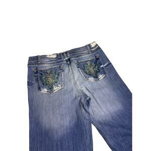 Company Y2K Low Rise Distressed Flare Jeans Size 32